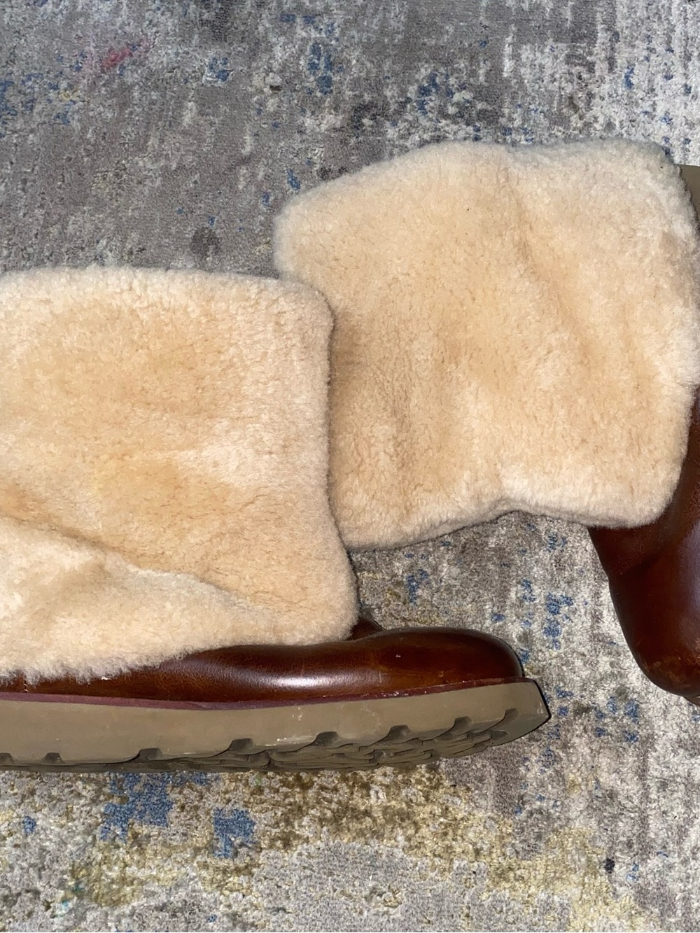 UGG Maylin Chestnut Brown Leather Sheepskin Boots Women’s Size 8 1001761 Rare